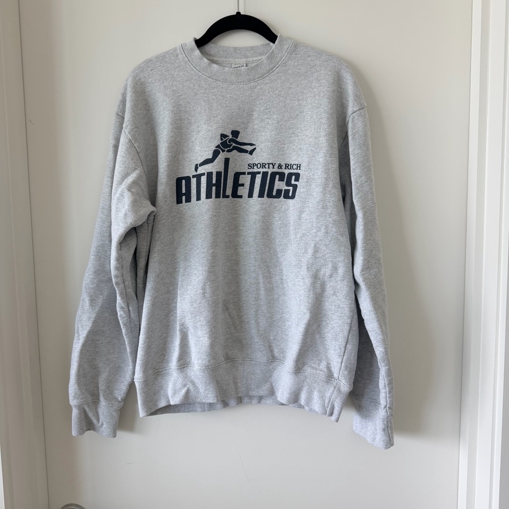 Sporty & Rich Athletic Gray Crewneck Sweatshirt